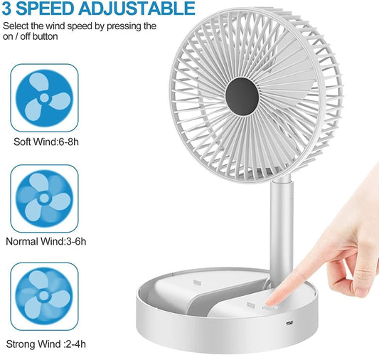 Powerful Rechargeable Table Fan - Instagrab.Shop Powerful Rechargeable Table Fan