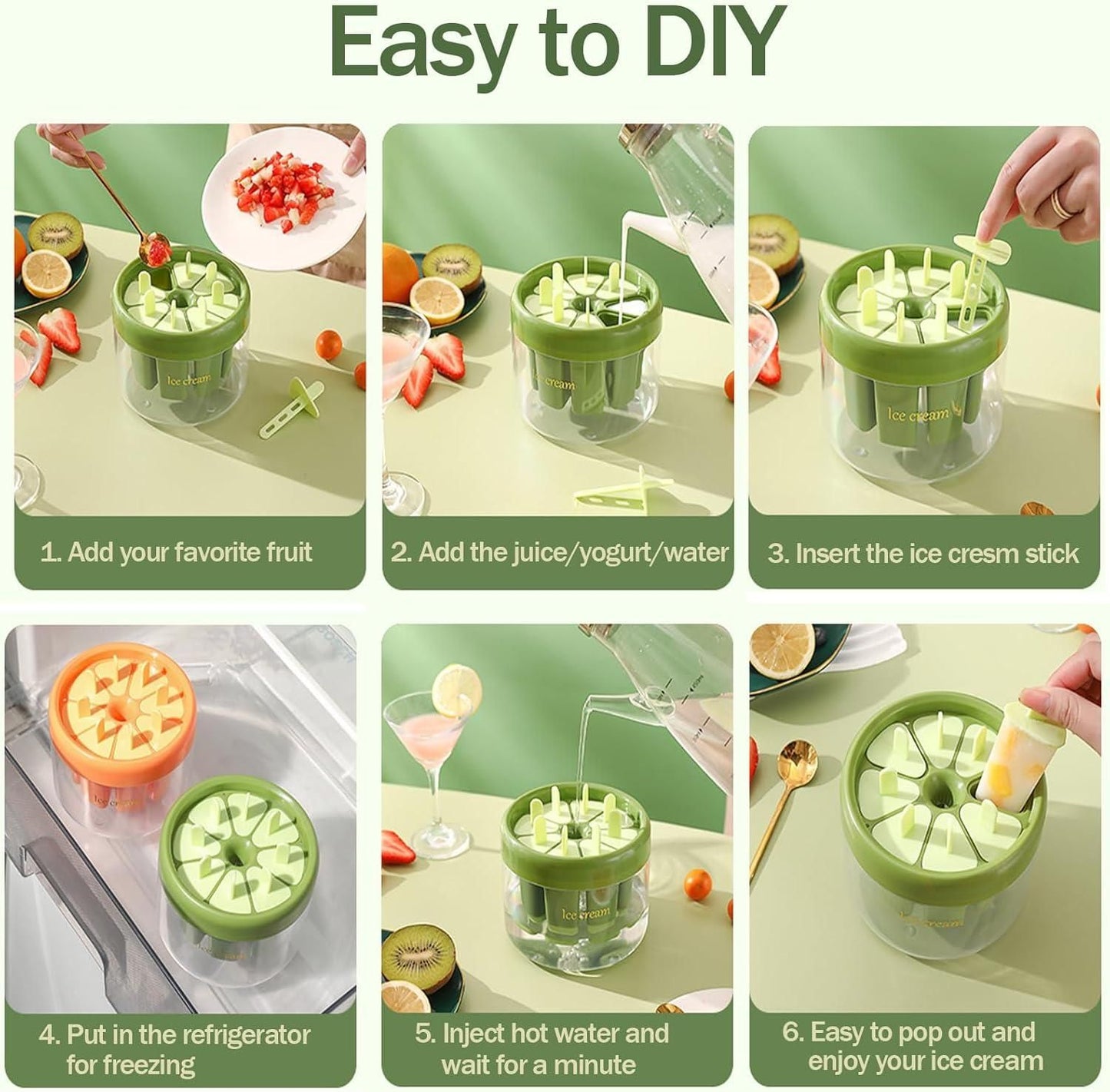 Ice Pop Mould - 8 Pieces - DIY - Instagrab.Shop Ice Pop Mould - 8 Pieces - DIY