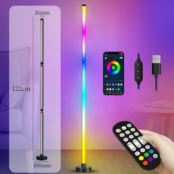 Transform Your Space with Vibrant Ambiance - Corner Floor Lamp with Music Sync & Smart Control - Instagrab.Shop Transform Your Space with Vibrant Ambiance - Corner Floor Lamp with Music Sync & Smart Control