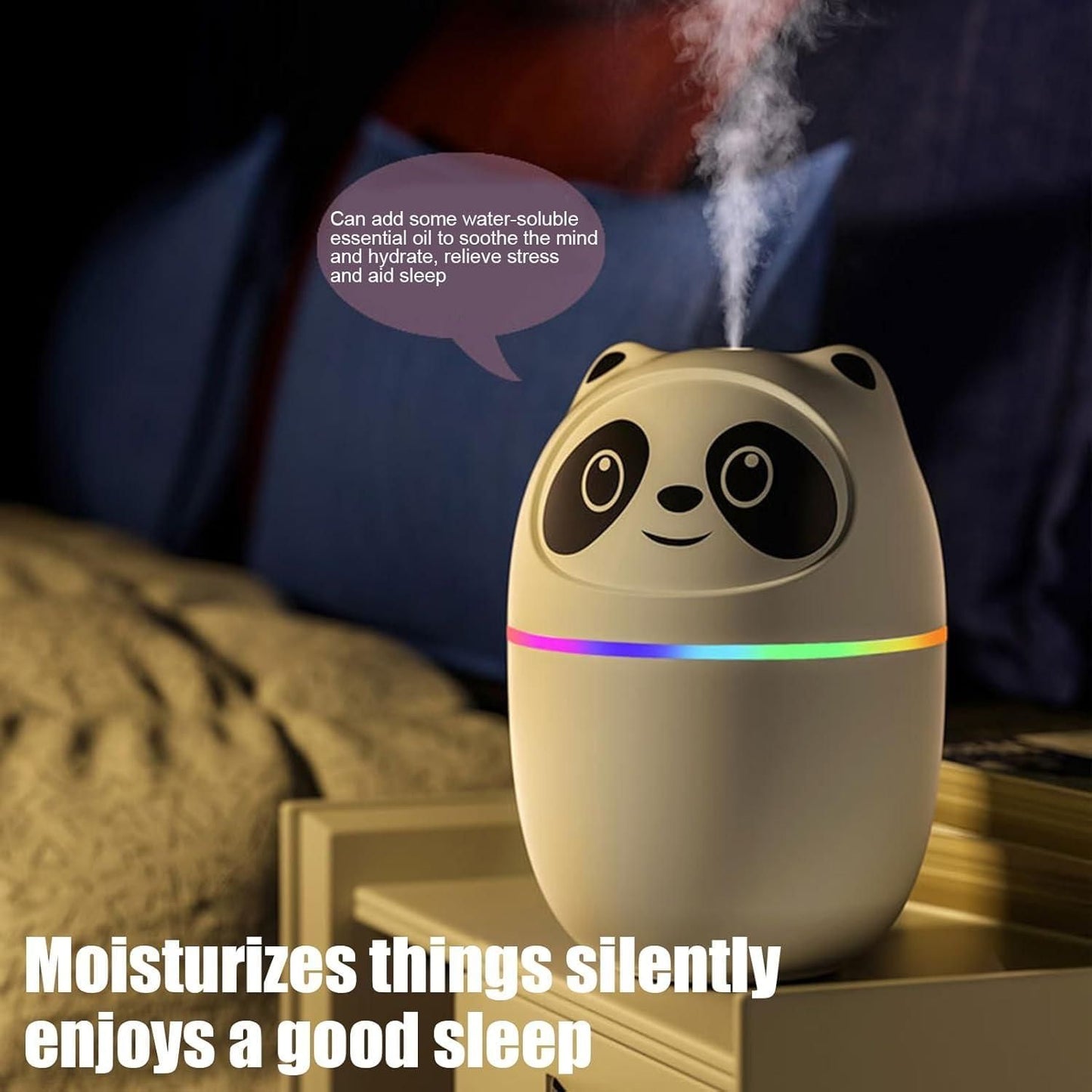 Mini Cute Panda Cool Mist Humidifier for Room Moisture - Instagrab.Shop Mini Cute Panda Cool Mist Humidifier for Room Moisture