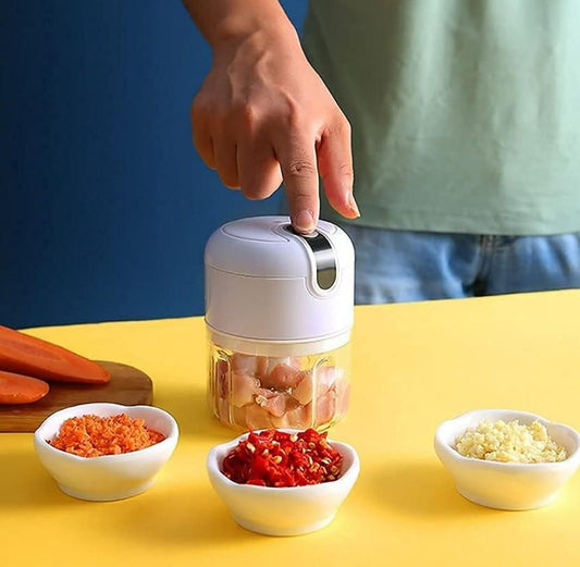 Mini Electric Meat/Garlic Chopper Portable Food Processor - Instagrab.Shop Mini Electric Meat/Garlic Chopper Portable Food Processor