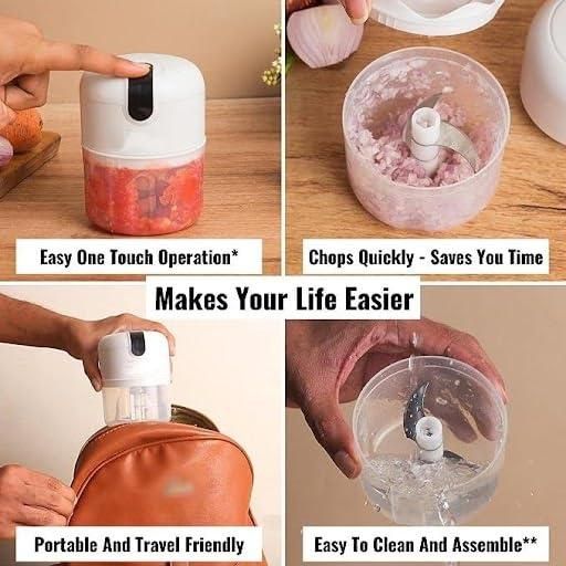 Mini Electric Meat/Garlic Chopper Portable Food Processor - Instagrab.Shop Mini Electric Meat/Garlic Chopper Portable Food Processor