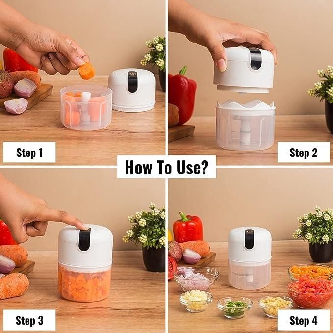 Mini Electric Meat/Garlic Chopper Portable Food Processor - Instagrab.Shop Mini Electric Meat/Garlic Chopper Portable Food Processor
