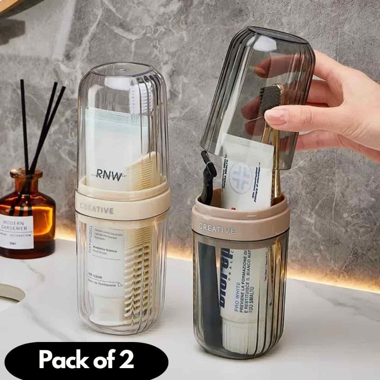 Portable Toothbrush Storage Box Pack of 2 - Instagrab.Shop Portable Toothbrush Storage Box Pack of 2