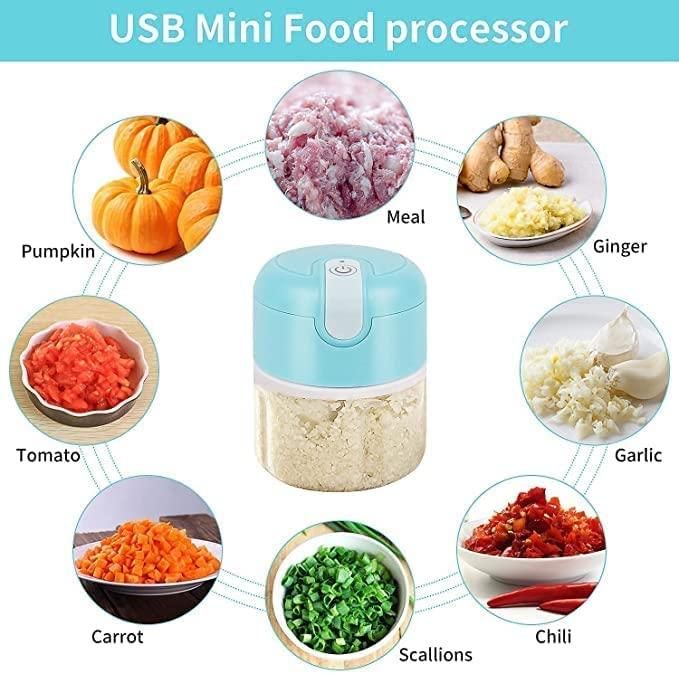 Mini Electric Meat/Garlic Chopper Portable Food Processor - Instagrab.Shop Mini Electric Meat/Garlic Chopper Portable Food Processor