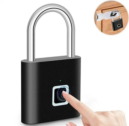 Fingerprint Padlock Rechargeable Keyless Anti-theft Security Smart Door Lock-1 Piece ( Random Colour) - Instagrab.Shop Fingerprint Padlock Rechargeable Keyless Anti-theft Security Smart Door Lock-1 Piece ( Random Colour)