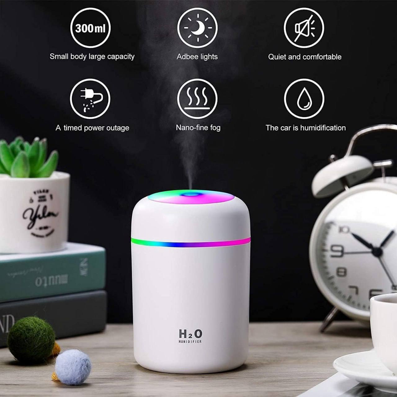 H2O Mini Portable Humidifier with LED Lights and Ultrasonic Cool Mist for Car, Home and Office - Instagrab.Shop H2O Mini Portable Humidifier with LED Lights and Ultrasonic Cool Mist for Car, Home and Office