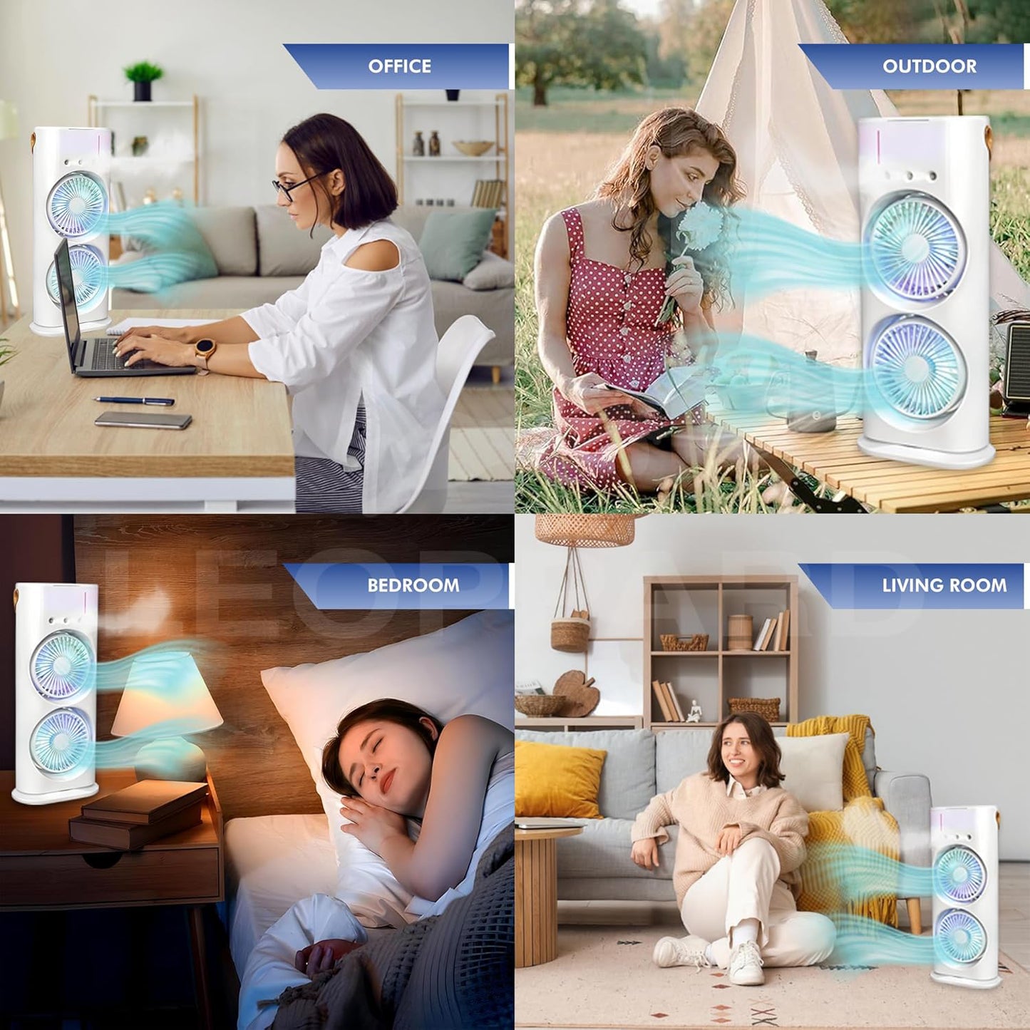 Electric Fan Desktop Double-head Powerful Air Cooler (1 Pc  With Remote) - Instagrab.Shop Electric Fan Desktop Double-head Powerful Air Cooler (1 Pc  With Remote)
