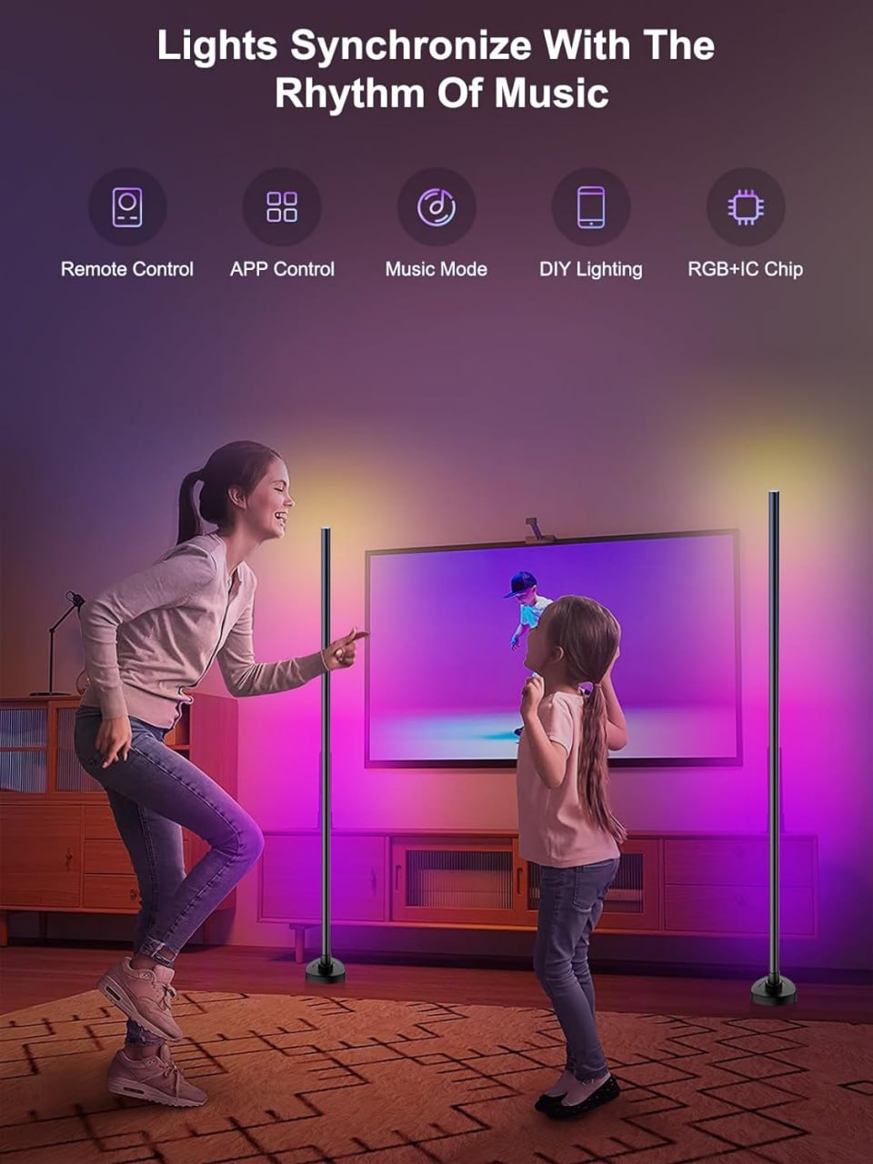 Transform Your Space with Vibrant Ambiance - Corner Floor Lamp with Music Sync & Smart Control - Instagrab.Shop Transform Your Space with Vibrant Ambiance - Corner Floor Lamp with Music Sync & Smart Control