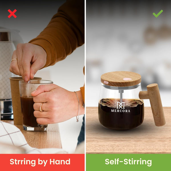 Self Stirring Coffee Mug with Lid. Battery Operated-Electric Coffee Maker Mug for Home and Office