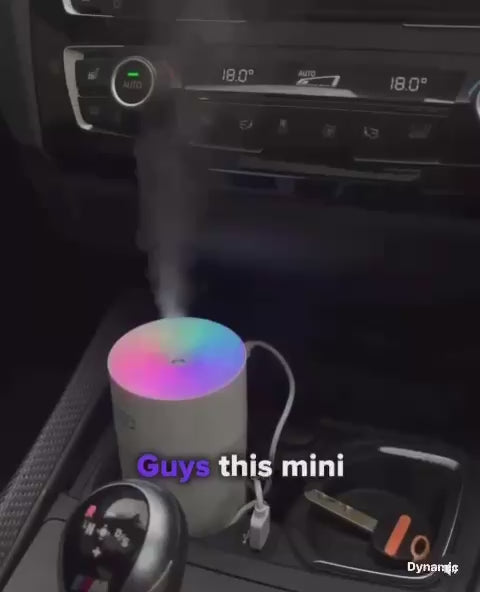 H2O Mini Portable Humidifier with LED Lights and Ultrasonic Cool Mist for Car, Home and Office